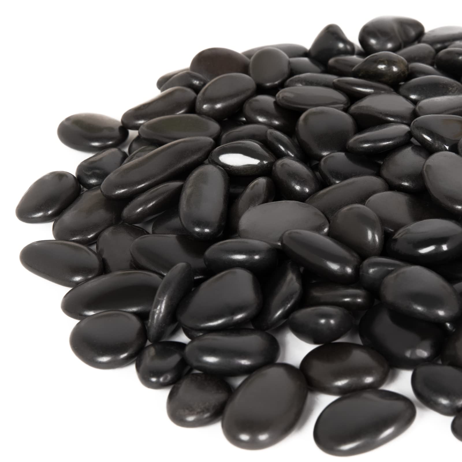 GASPRO 15lb black river rocks for landscaping enhance curb appeal with polished finish.
