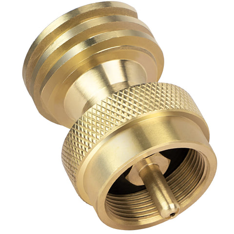 GasPro 1lb tank adapter connects securely to standard cylinders for portable grilling.