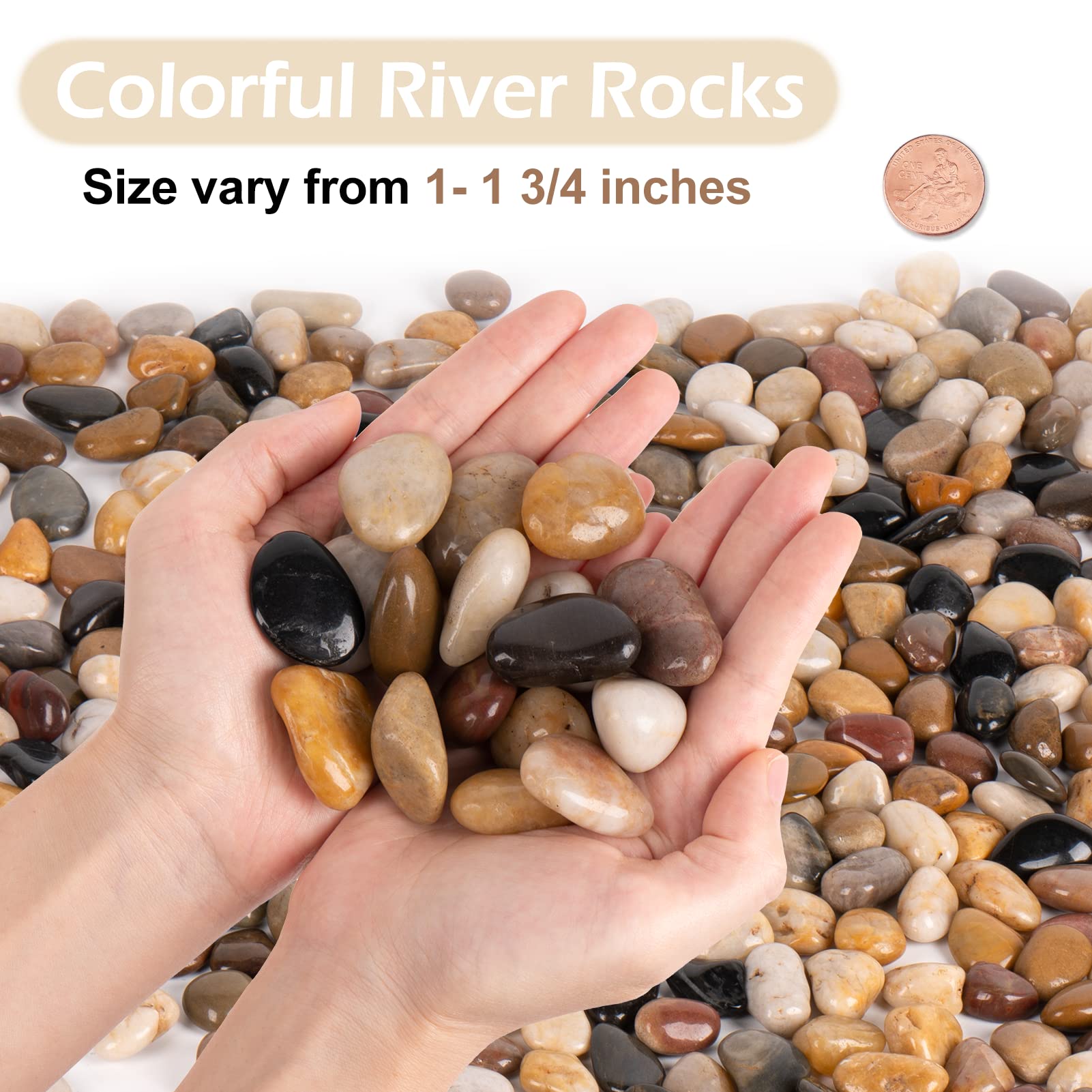 GasPro river rocks provide durable decor with natural tones for aquarium setups.