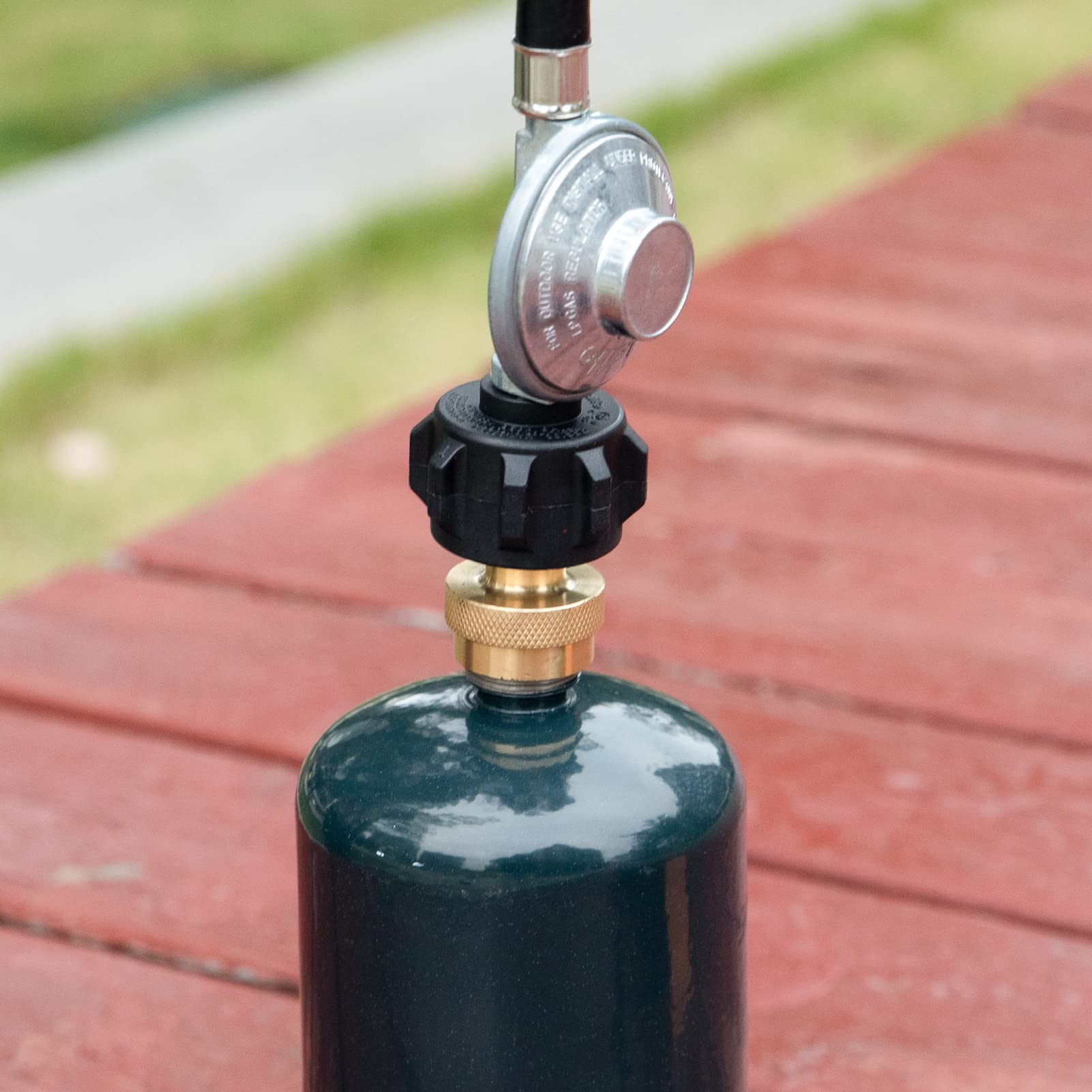 GasPro BBQ grill hookup system enables convenient camping cooking.