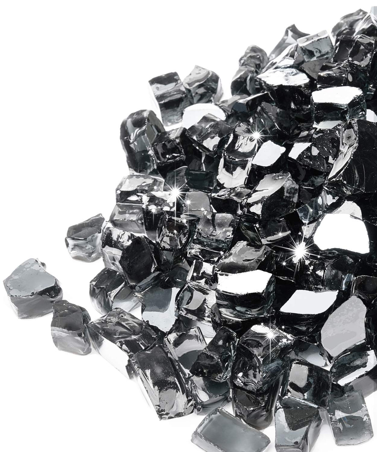 GASPRO black fire glass with 1/2-inch facets for reflective pit ambience