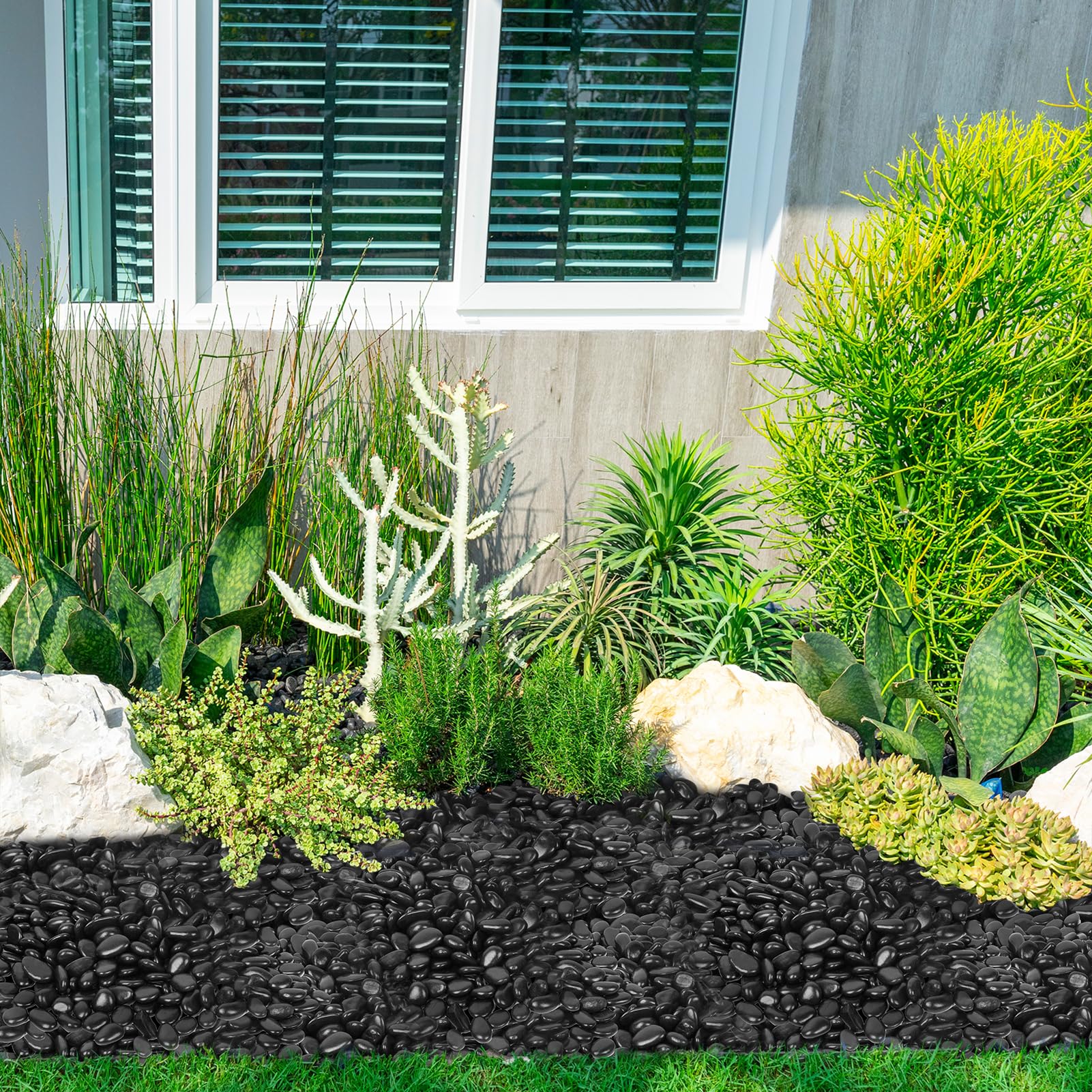 GASPRO 15lb stones for landscape features create natural accents around pillars, candles, and vases.