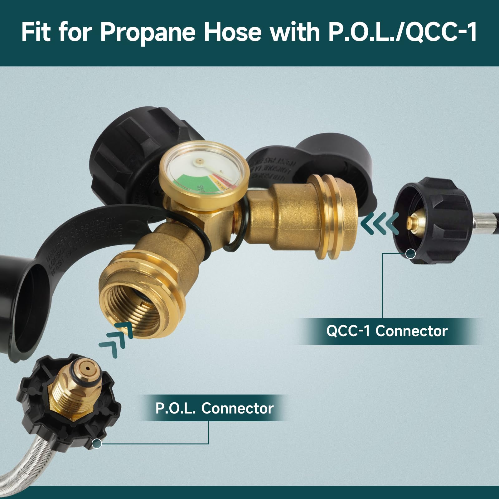 Close-up of GASPRO brass construction highlights durable, long-lasting components.