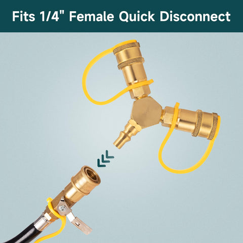 Close-up of GASPRO brass fittings highlighting durable construction for propane connections