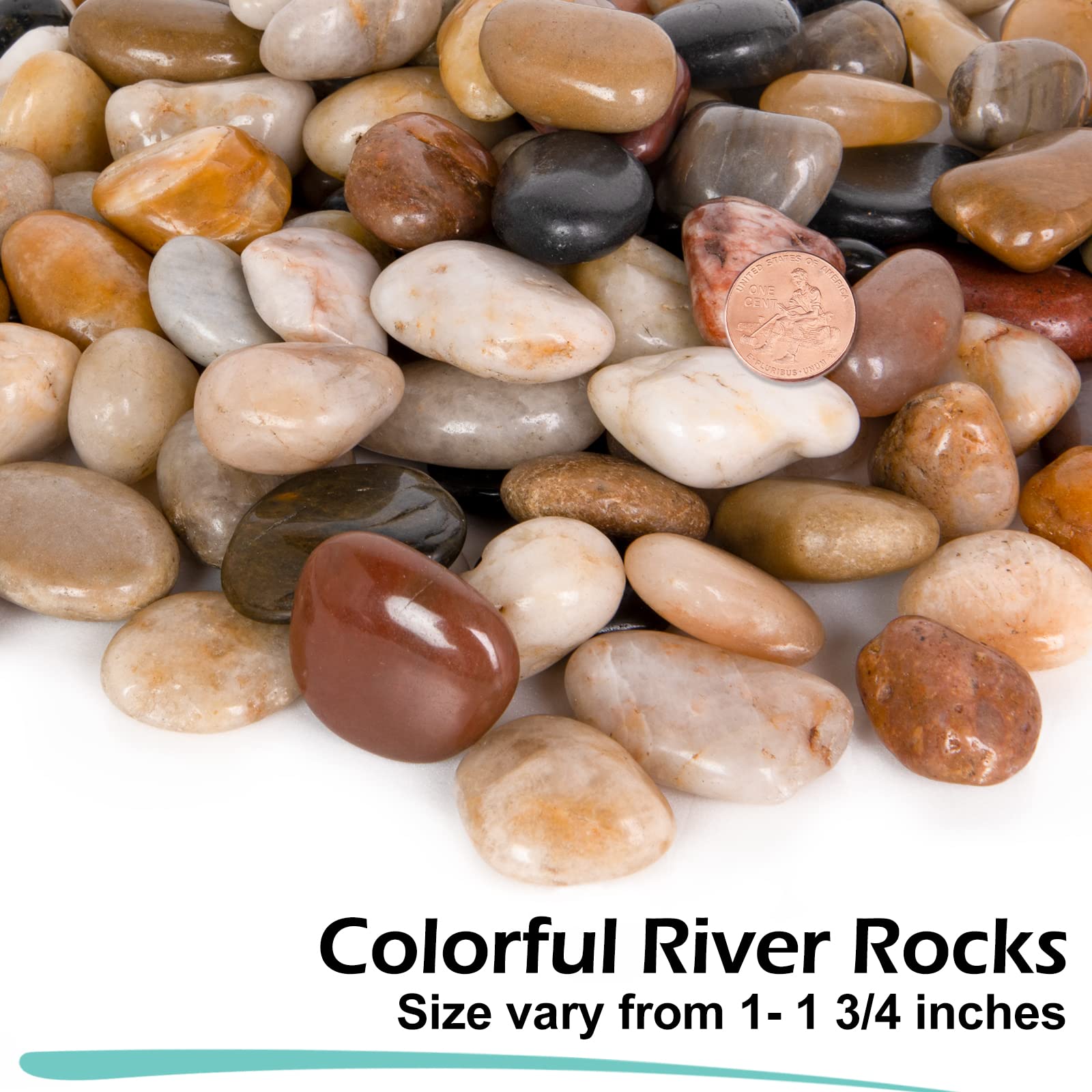 GasPro decorative river pebbles ideal for planters with varied color and texture.