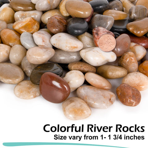 GasPro decorative river pebbles ideal for planters with varied color and texture.