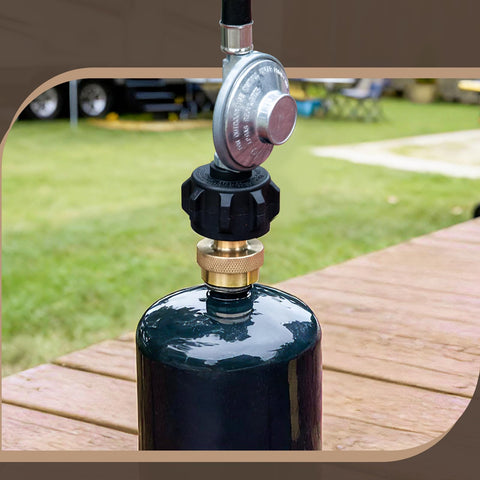 GasPro easy installation illustration showing simple hook-up to propane appliances.