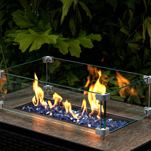 GASPRO fire glass half-inch rocks enhance patio ambiance with color.