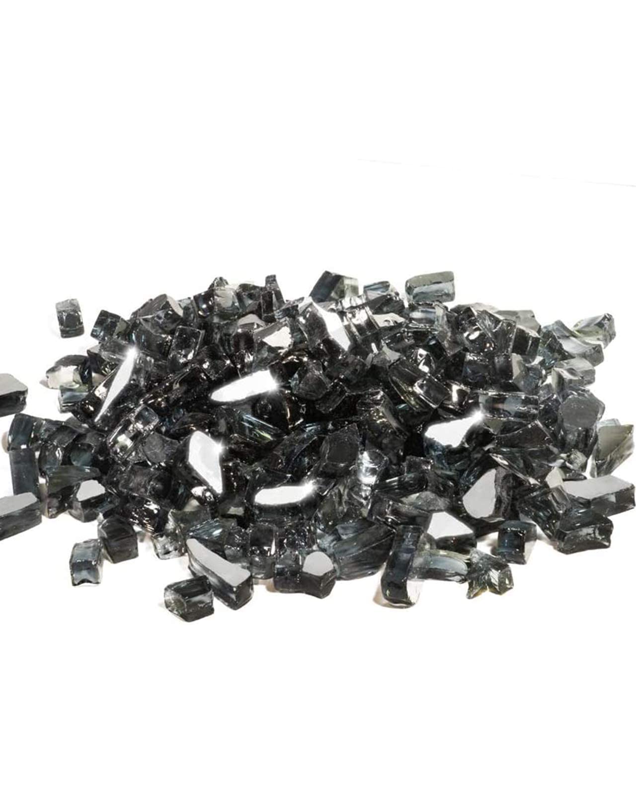 GASPRO fire glass half-inch black provides daytime shimmer and nighttime glow.