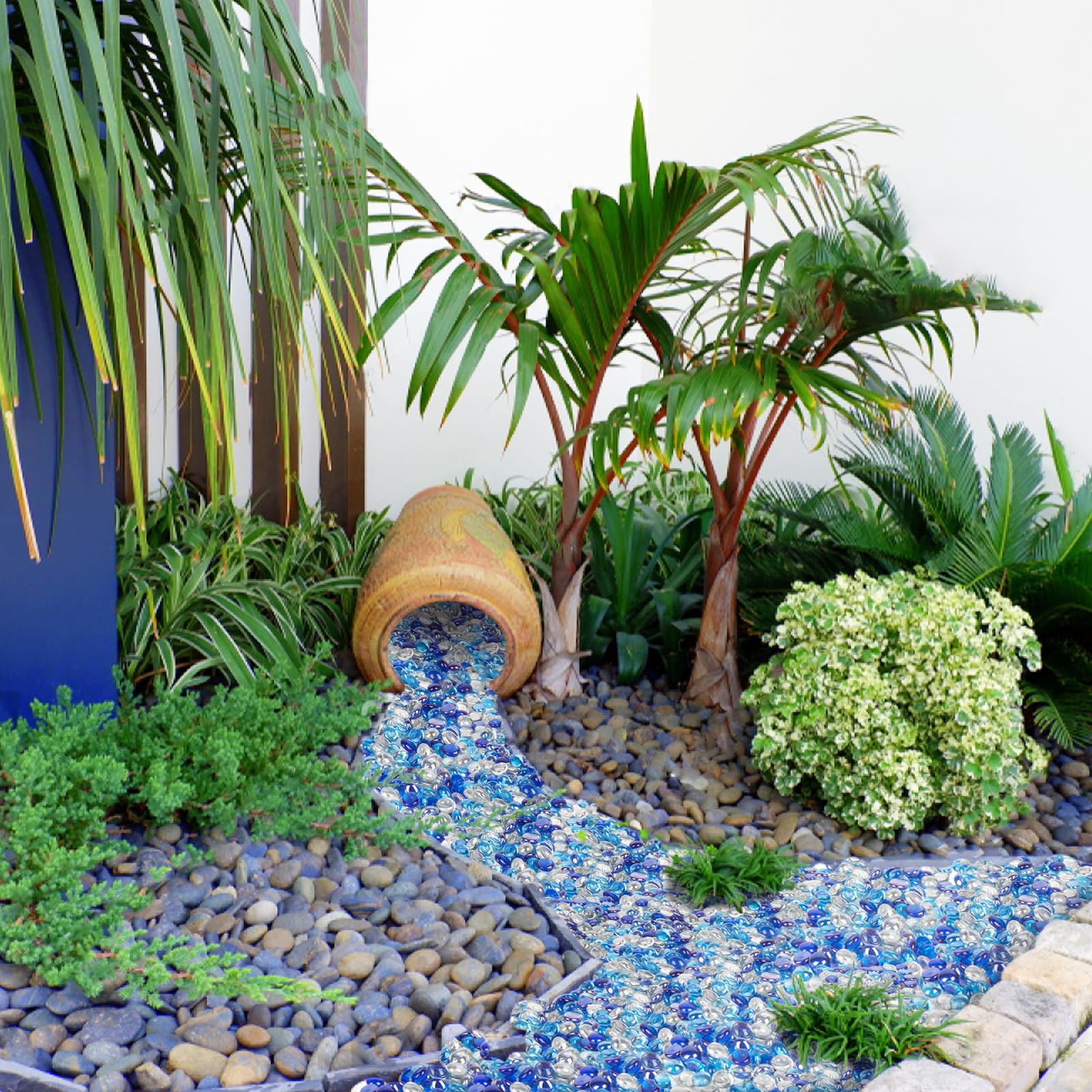 GASPRO fire glass hides pipes for a neater fire pit