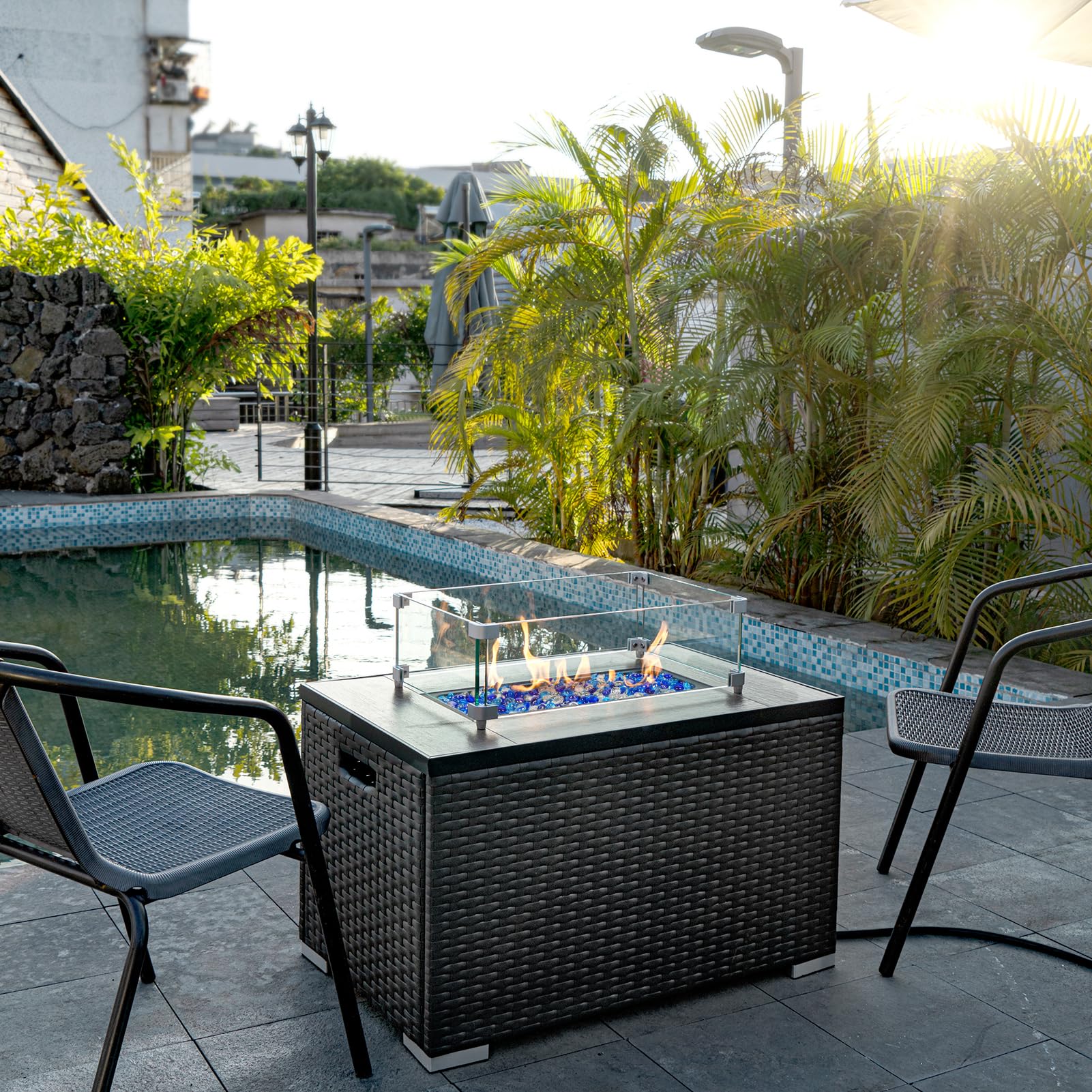 GASPRO fire glass beads glow with ambient light for evening gatherings.
