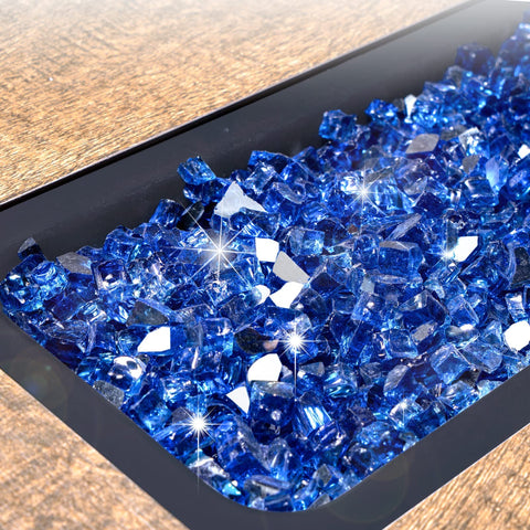GASPRO half-inch cobalt blue glass rocks for fire pit installation
