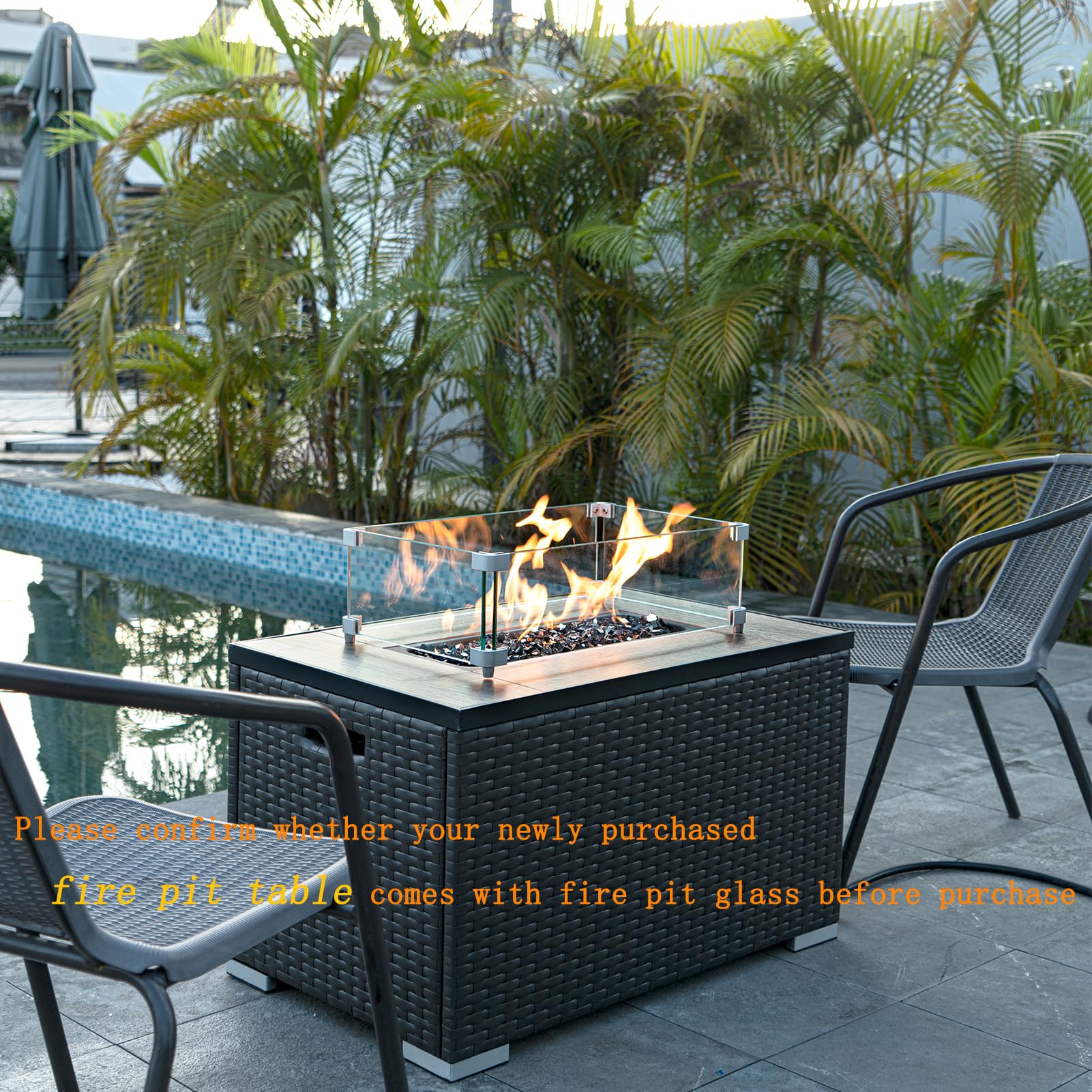 GASPRO black fire glass for gas pits enhances visual drama