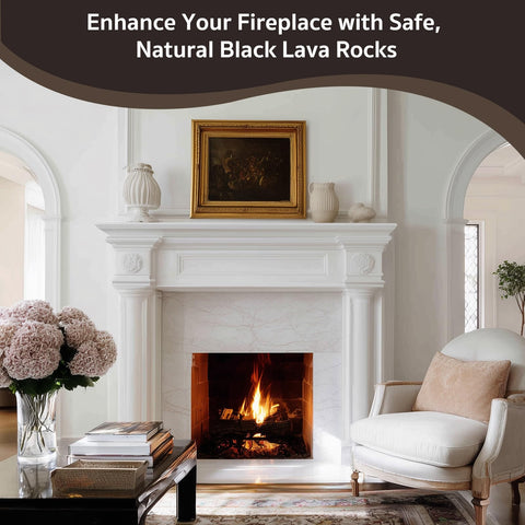 GASPRO lava rocks under fire glass enhance flame glow