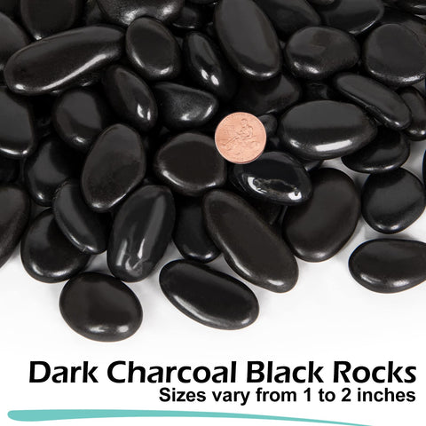 GASPRO polished black pebbles 1-2 inch for planters improve drainage and moisture balance.