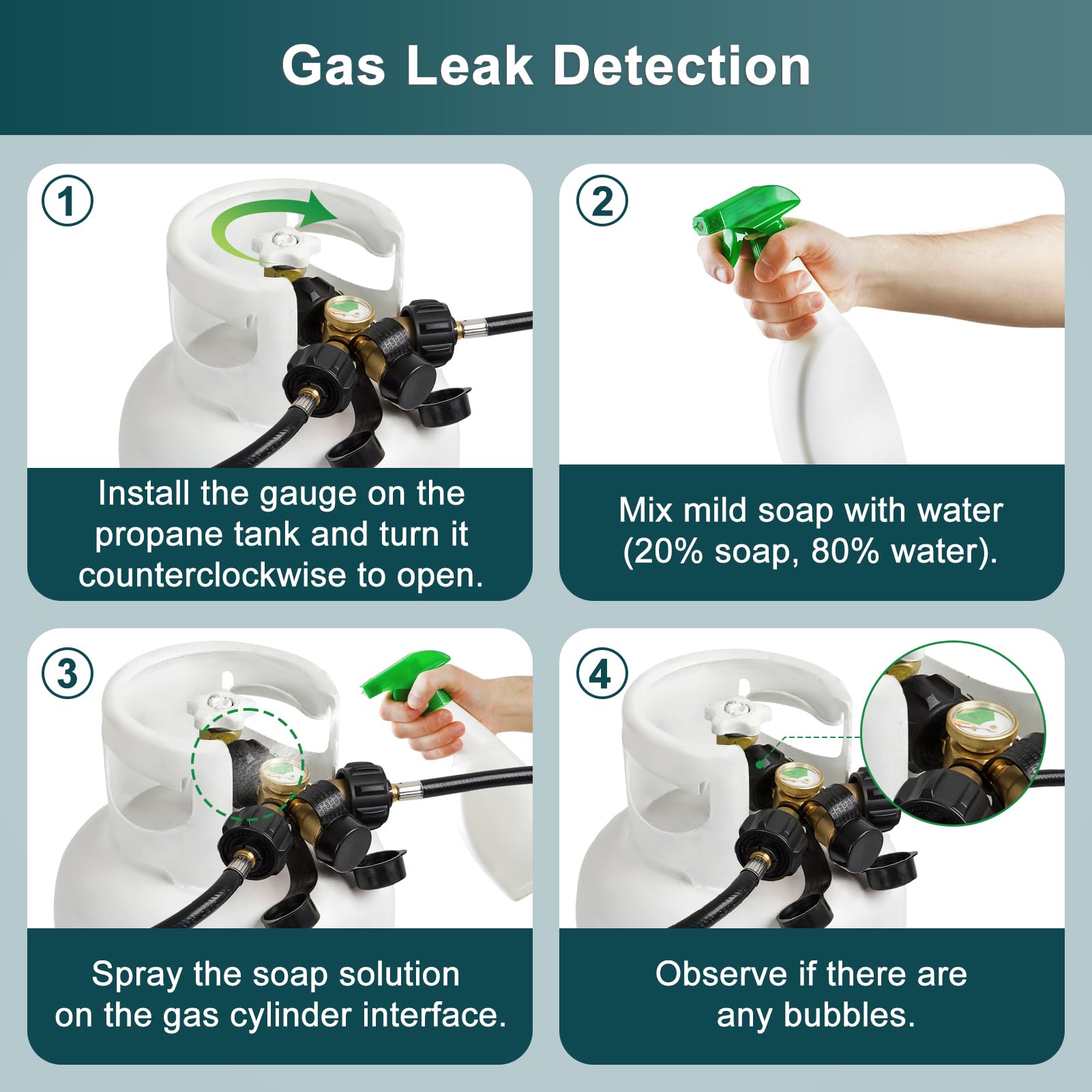 GASPRO check-valve image shows safe-use feature for secure operation.