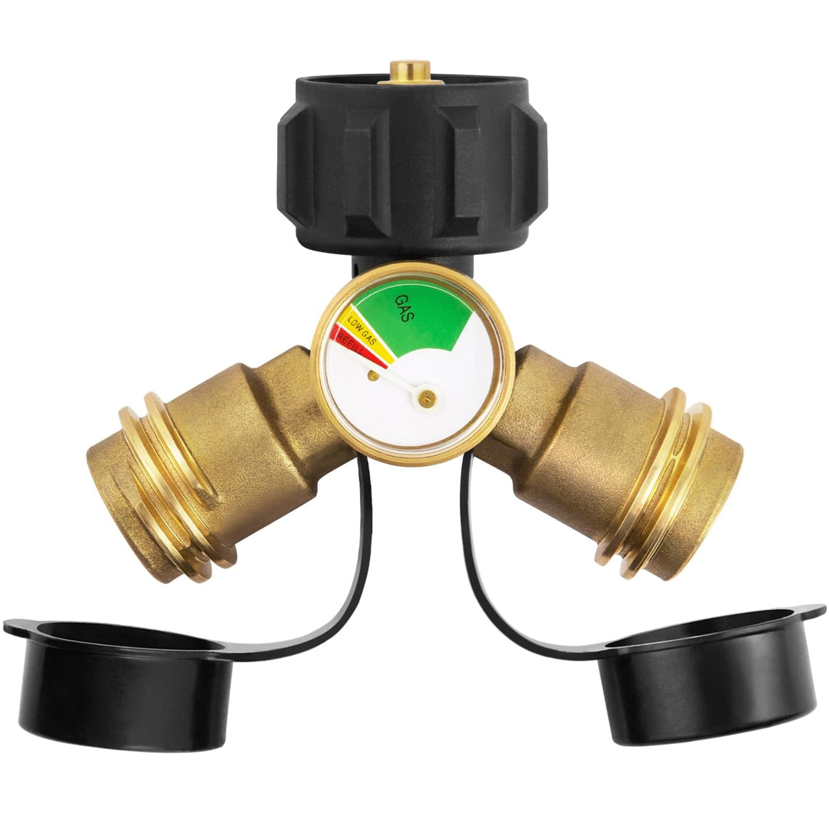 GASPRO propane splitter with gauge clearly shows fuel level for planning.