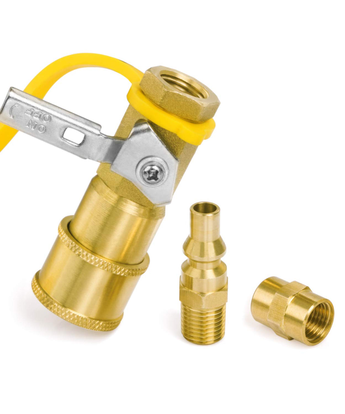 GASPRO quarter-inch quick-connect kit with dust cap protects fittings during transport