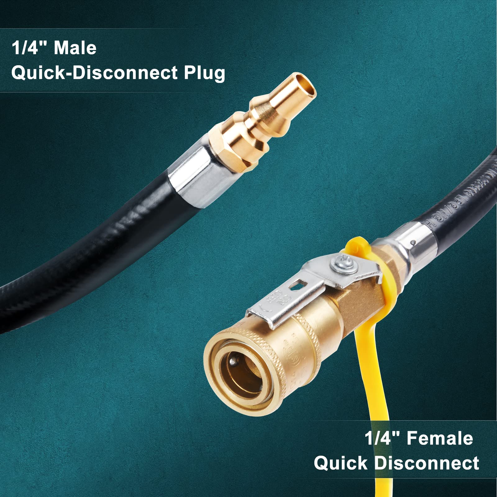 GASPRO 1/4 inch quick-disconnect fittings enable leak-free connections.
