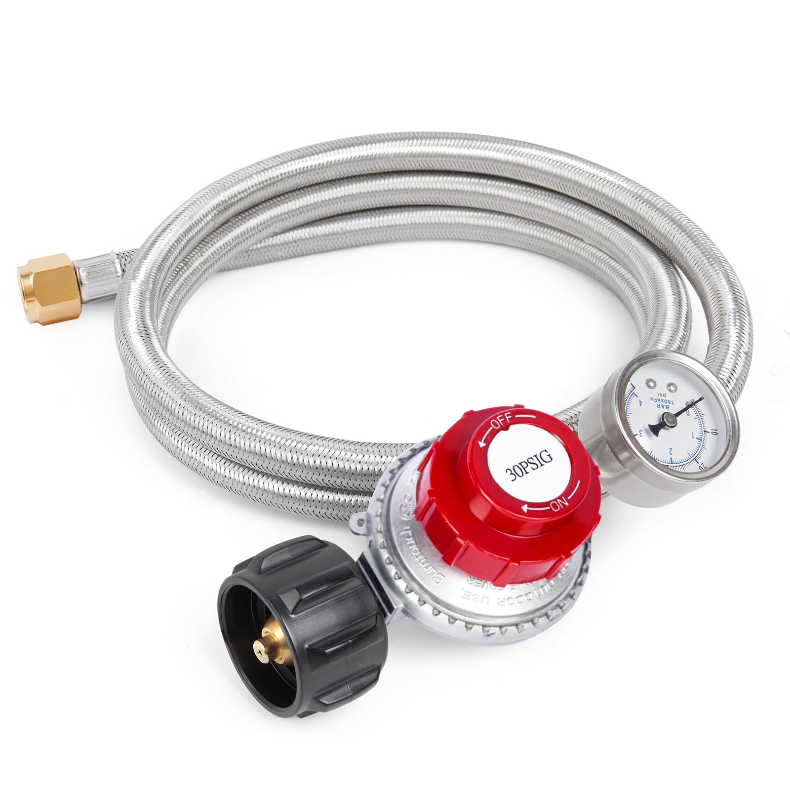 GASPRO regulator gauge close-up for precise flame control