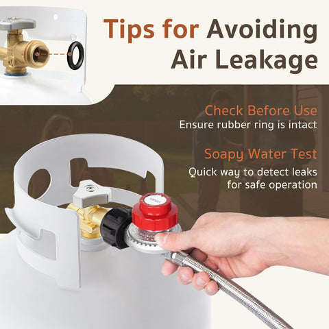 GASPRO regulator package includes 5-foot stainless hose and gauge