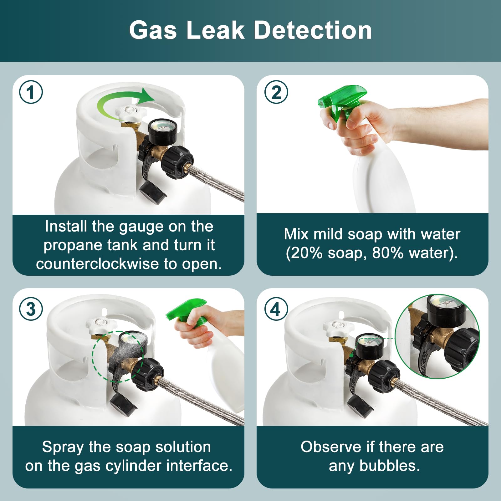 GASPRO gauge for RVs and campers ensures steady propane monitoring