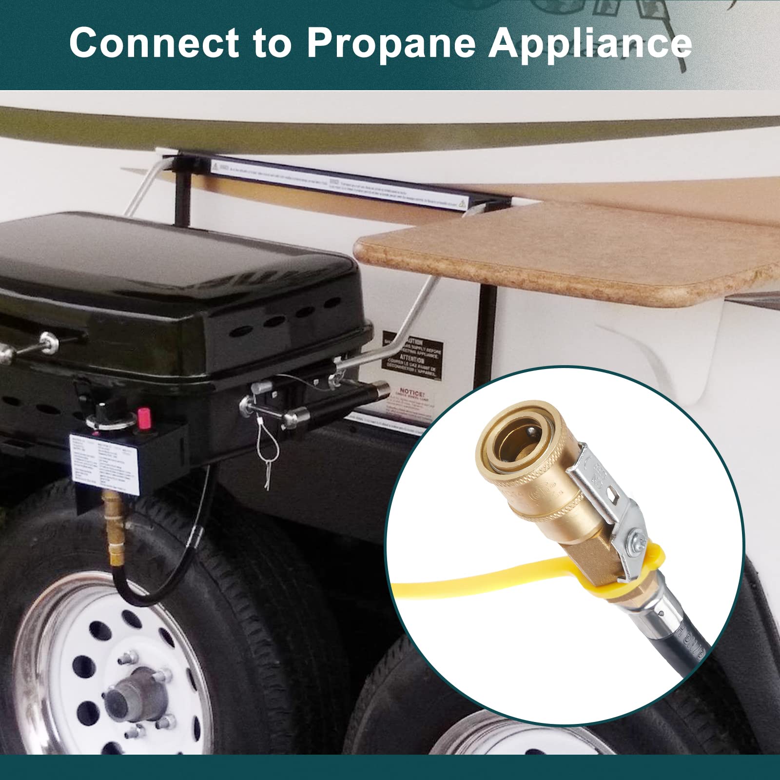 GASPRO RV onboard propane supply connection ready for direct grill hookup.