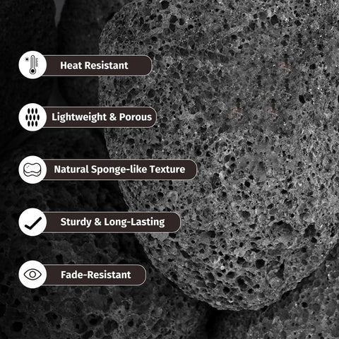 GASPRO safety-treated lava rocks resist cracking during flames
