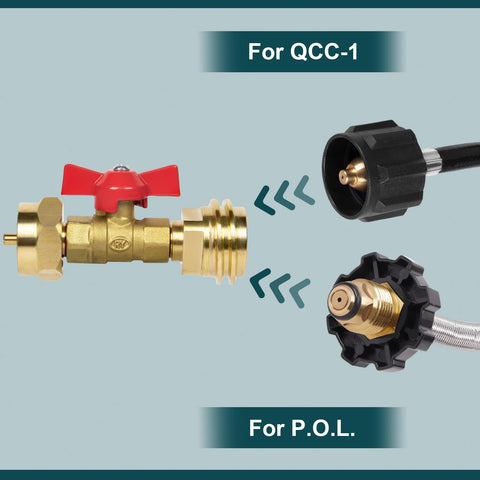 GASPRO solid brass propane adapter for durable, leak-resistant performance