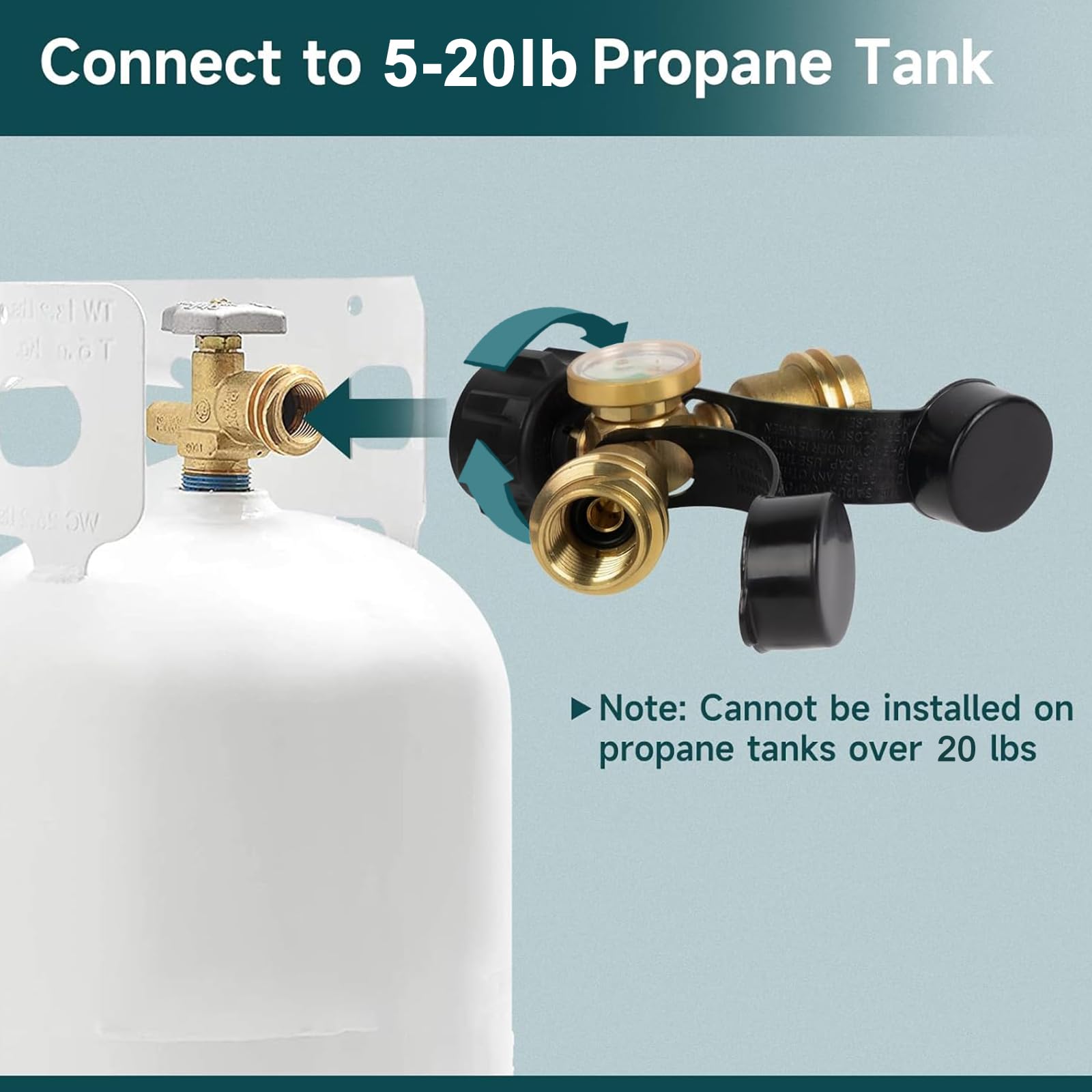 GASPRO splitter connected to grill demonstrates convenient dual-use capability.