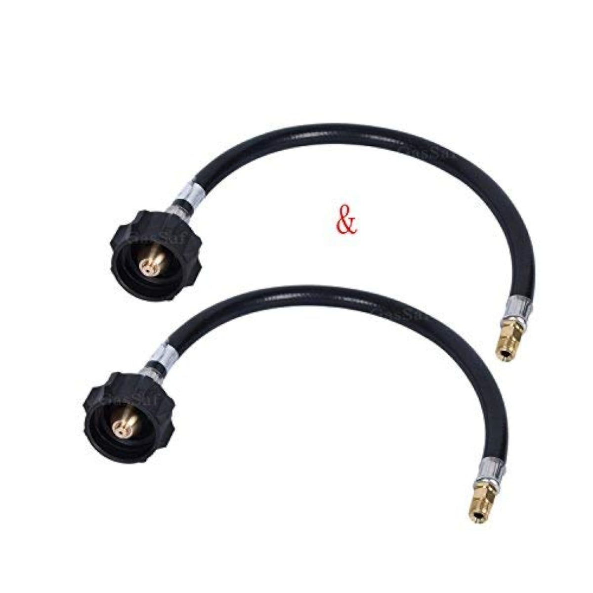 GasSaf 18-inch RV pigtail hose connector suitable for propane installations.