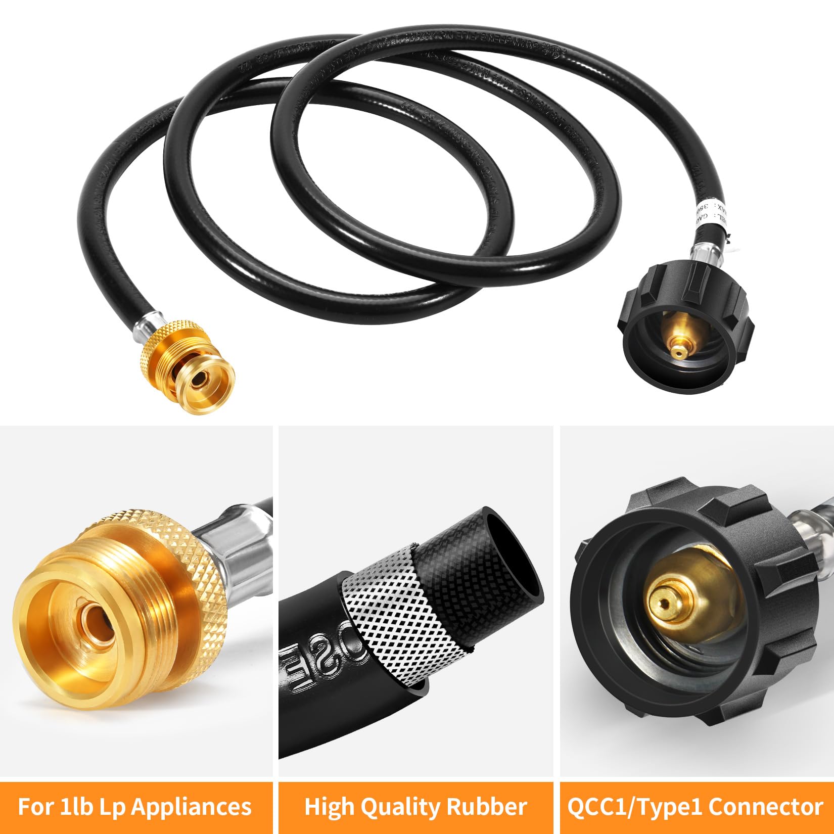 GasSaf 1lb to 20lb tank adapter shown linking small cylinders to large tanks.