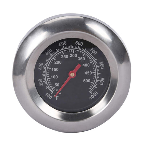 GasSaf 3-inch thermometer face in stainless steel for precise grilling.