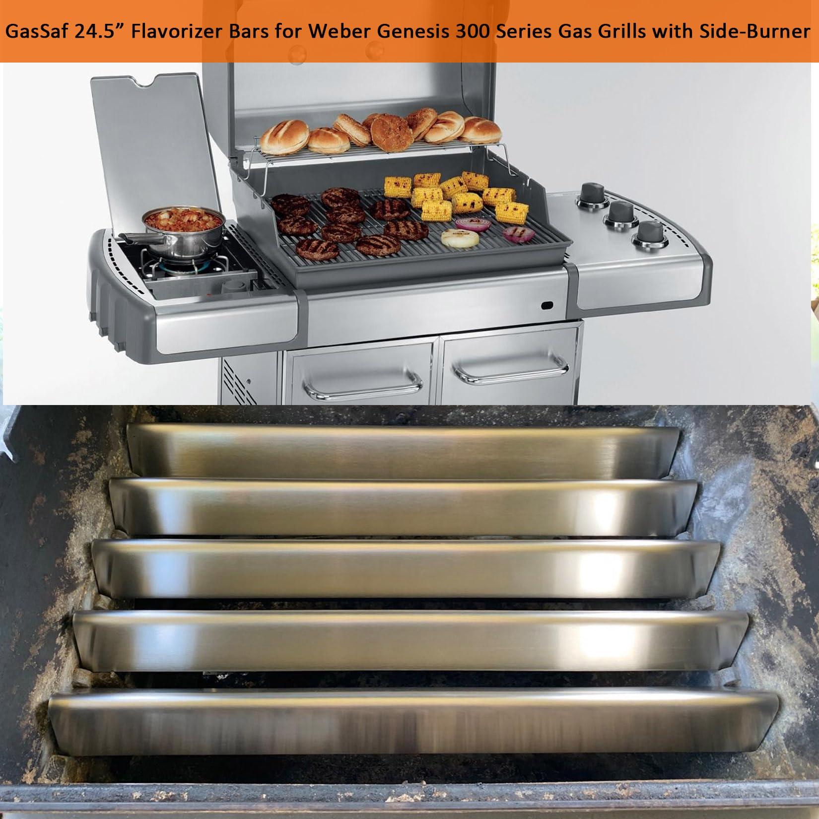 GasSaf 5-pack flavorizer bars are designed for easy alignment and quick installation