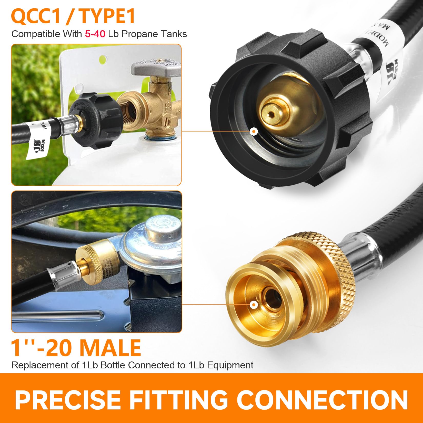 GasSaf brass hose fittings ensure secure, leak-free connections between tanks and grills.