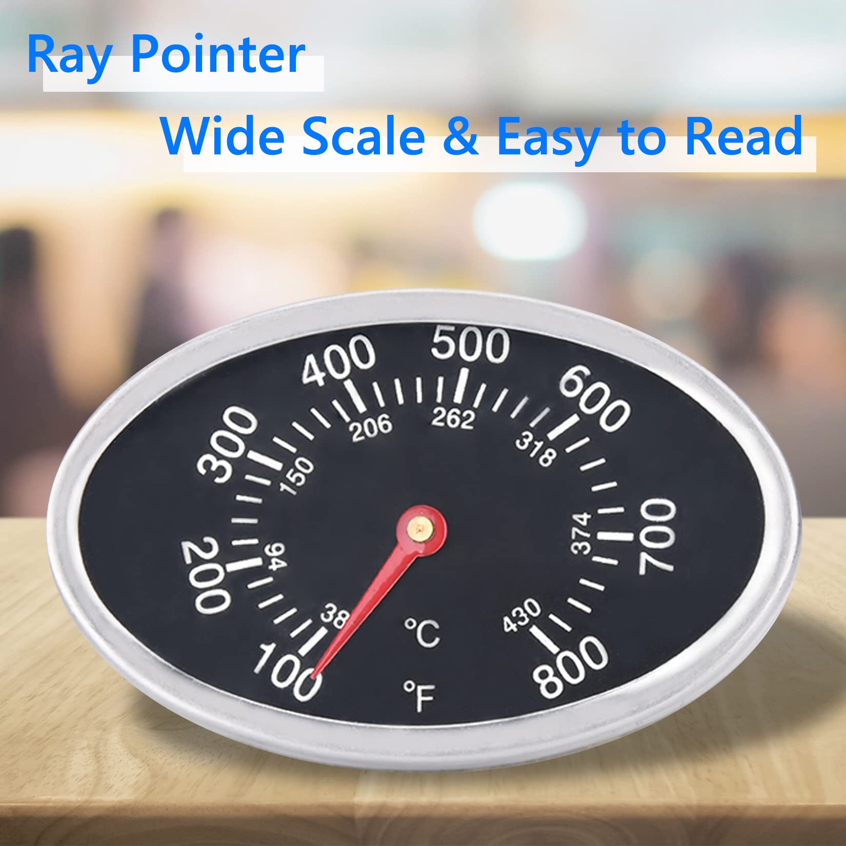GasSaf easy install thermometer angle shot shows simple on grill setup.