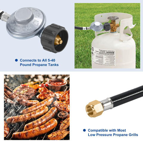 GasSaf regulator on a grill enabling steady heat control