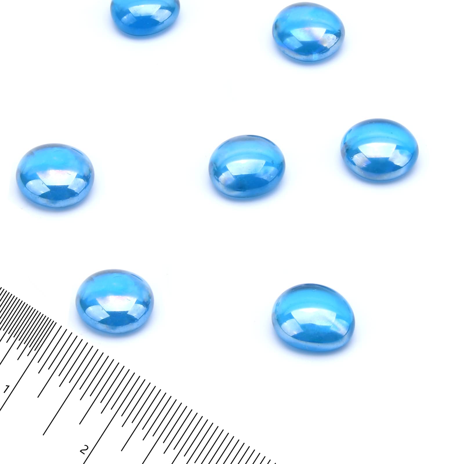 GasSaf Caribbean blue glass beads brighten indoor fireplaces with jewel-like glow.