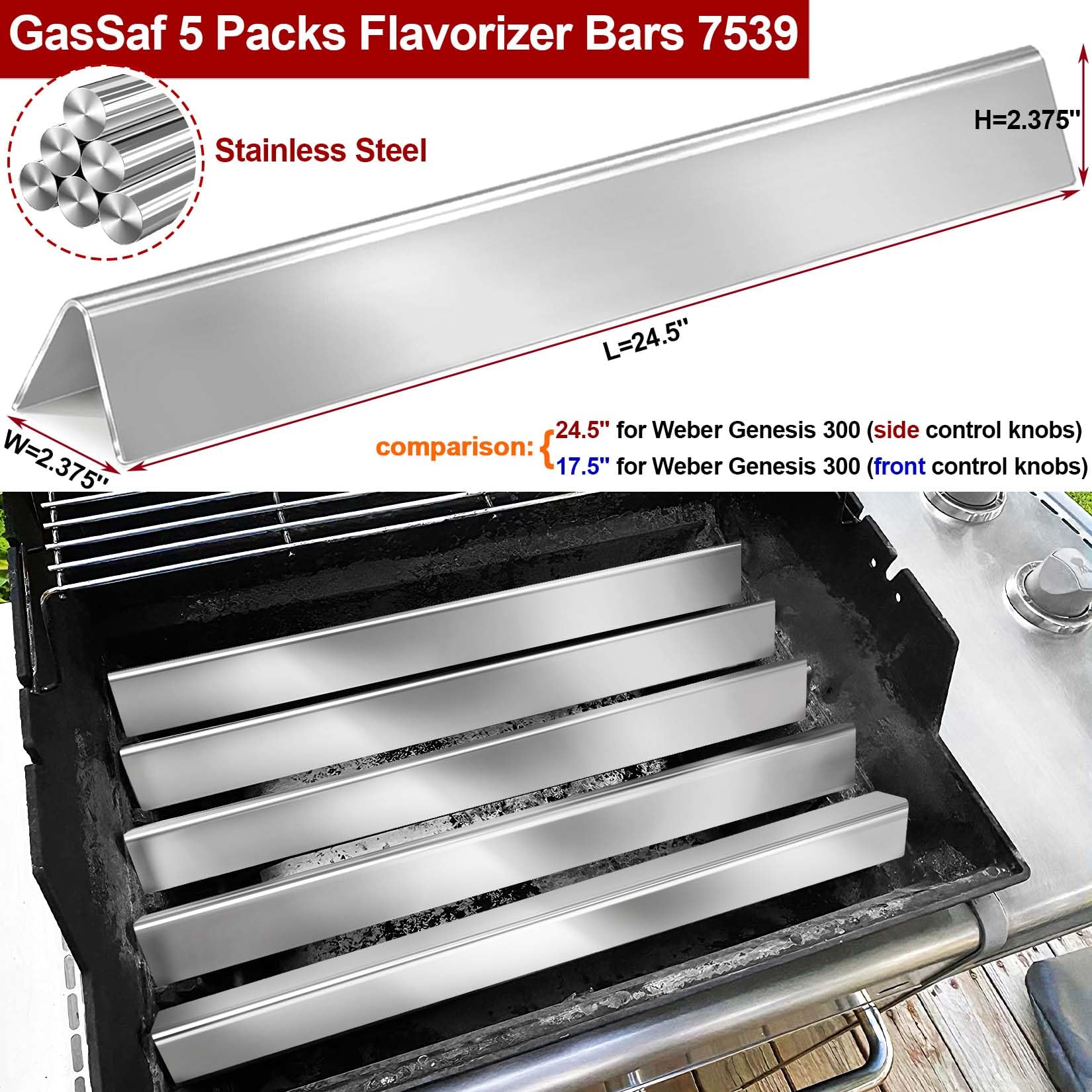 GasSaf flavorizer bars ensure drippings are vaporized safely, helping protect burners