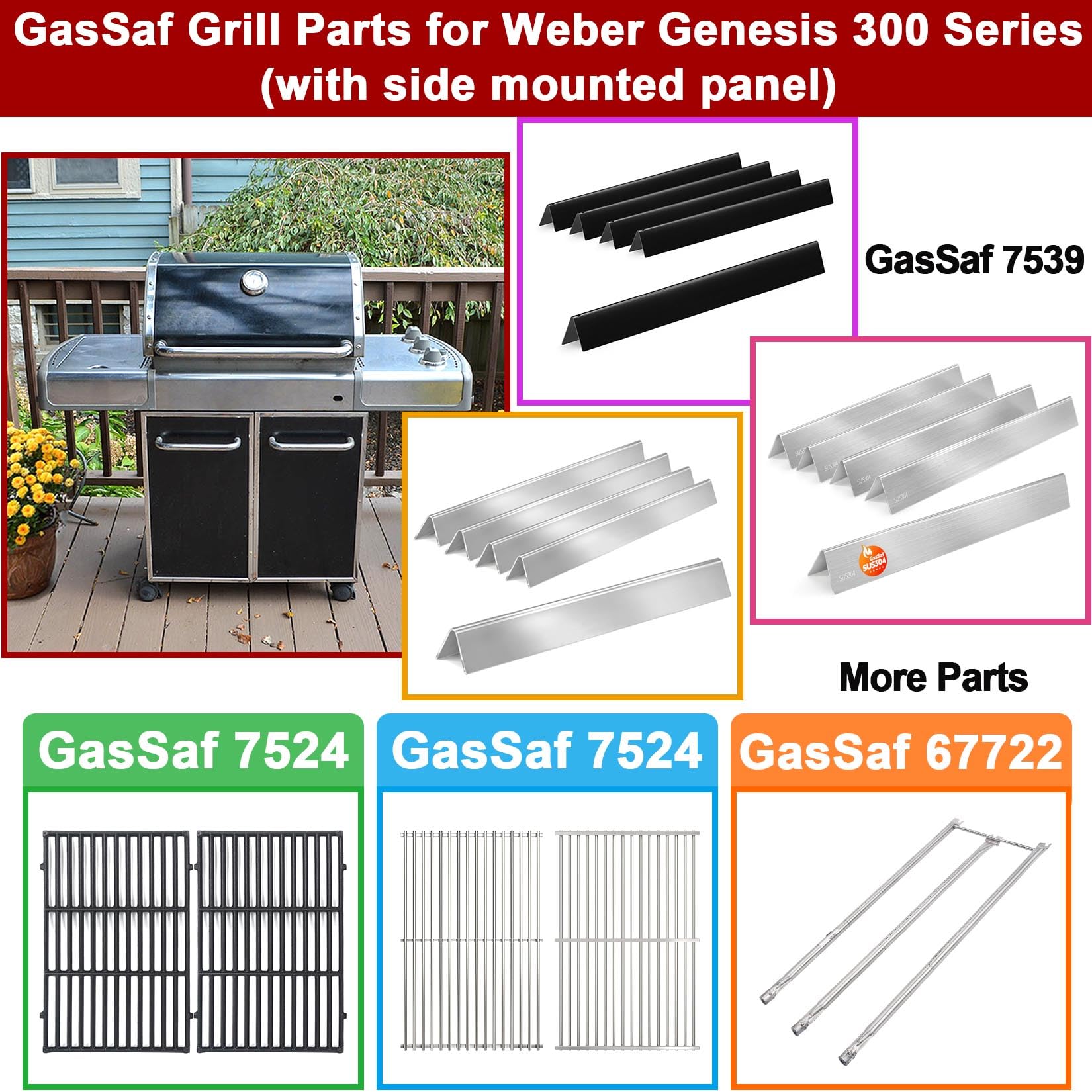 GasSaf durable stainless steel construction minimizes warping and extends grill life