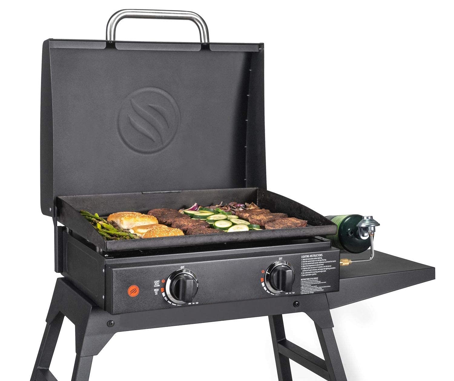 GasSaf regulator installation on a Blackstone griddle for easy setup.