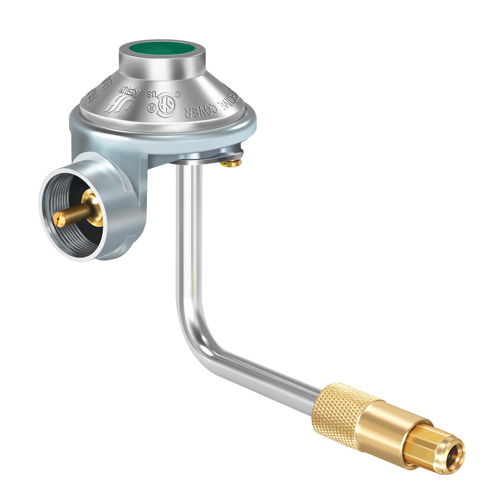 GasSaf Griddles Regulator ready for 1 lb to 20 lb tanks, compatible with Blackstone griddles.