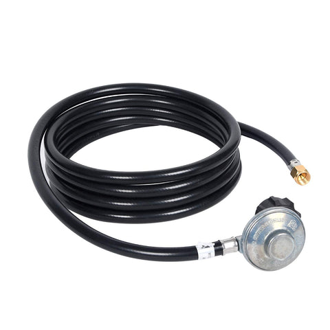 GasSaf hose connected to a grill for safe outdoor cooking