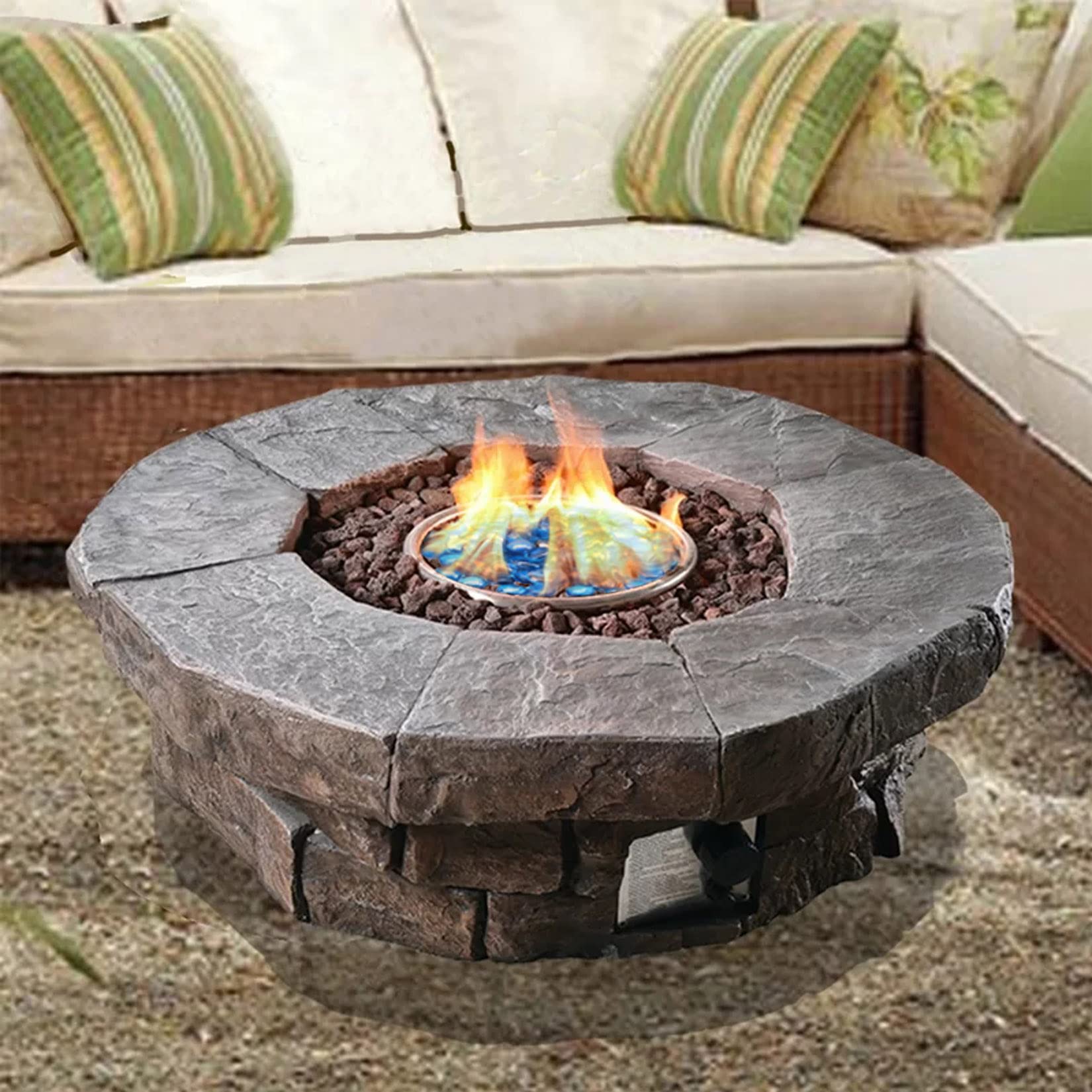 GasSaf blue glass helps minimize smoke and odors in fire features.