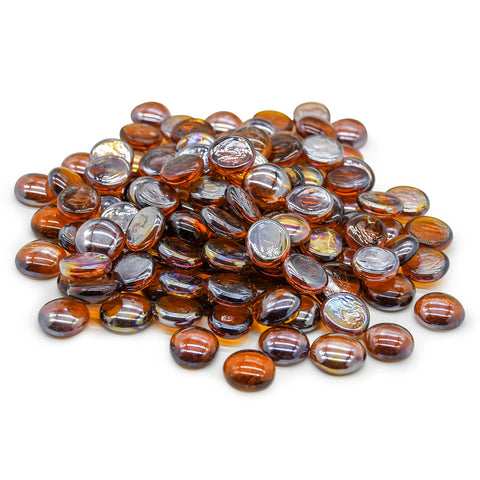 GasSaf amber luster glass drops replace logs for cleaner gas flames.