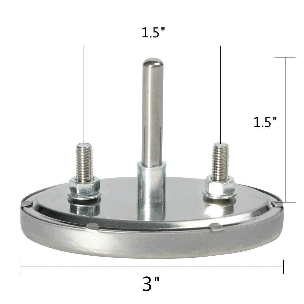 GasSaf oval stainless steel heat indicator provides precise grill temperature insight.