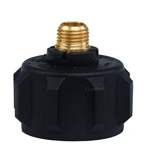 GasSaf QCC1 adapter with tank demonstrates excess-flow safety feature