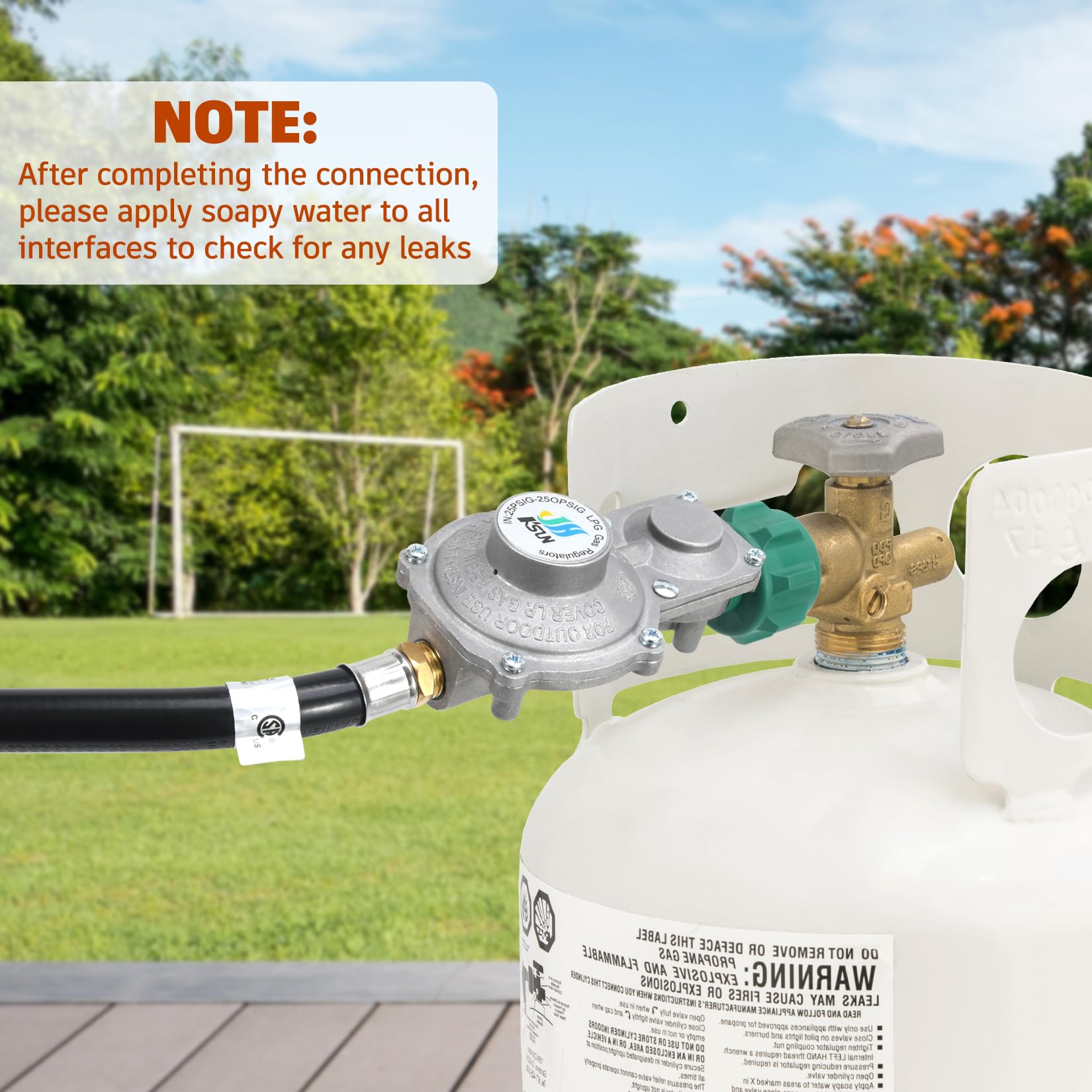 GasSaf safety feature protects against abnormal flow during use.