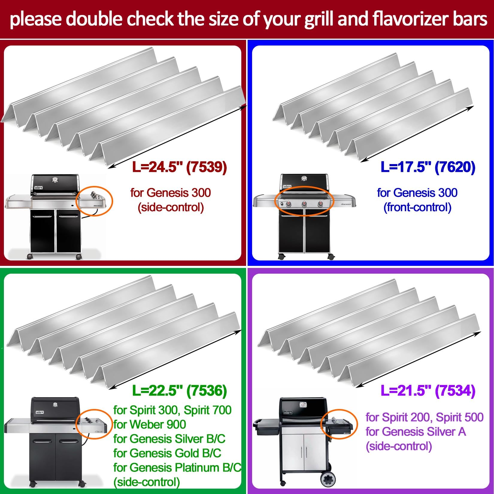 GasSaf stainless steel flavorizer bars pack of five for easy replacement and long-lasting performance