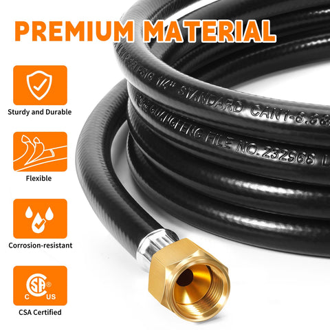 GasSaf propane regulator with hose simplifies hookups for grills and heaters.